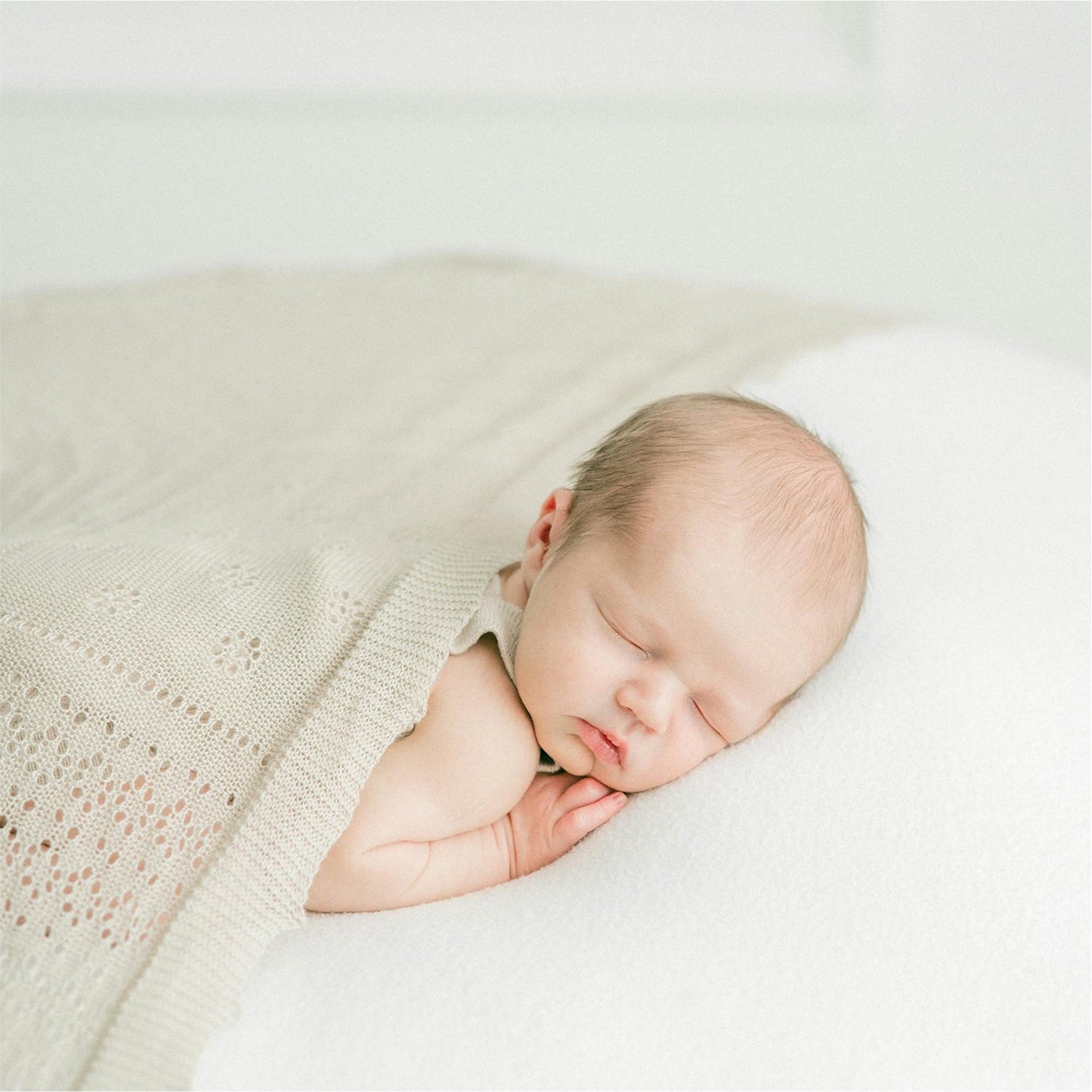 Organic Baby Swaddle Blanket - Nicola Floral / Beige