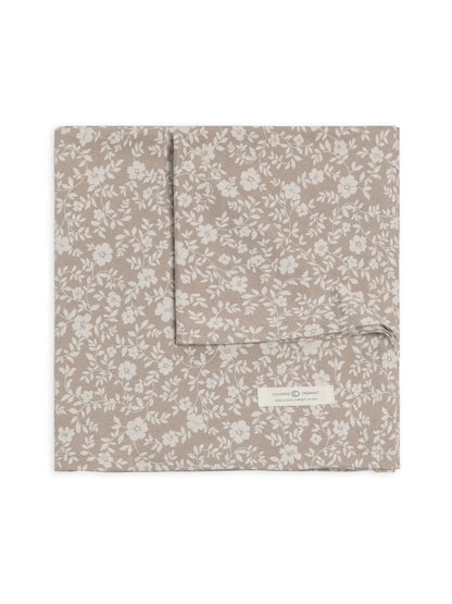 [AloeVibe Baby] + [Type of Product or Pack] + [Key Ingredients or Features] + [Usage or Benefit]Organic Baby Swaddle Blanket - Nicola Floral / Beige