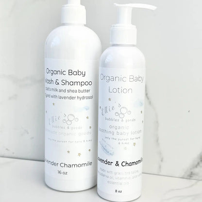 [AloeVibe Baby] + [Type of Product or Pack] + [Key Ingredients or Features] + [Usage or Benefit]Organic Baby Wash & Shampoo - Ellie's Bubbles & Goods